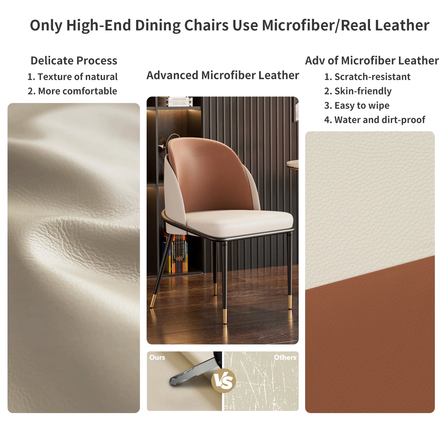 Faux Leather Dining Chairs Set Of 2 Upholstered Kitchen Chairs