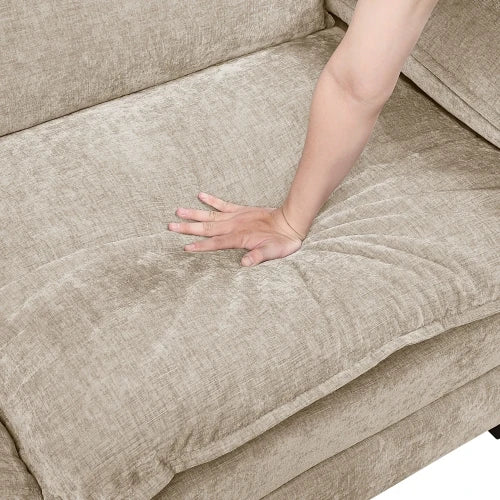 Modern Armless Chair Chenille Fabric Upholstery With Durable Plywood Frame