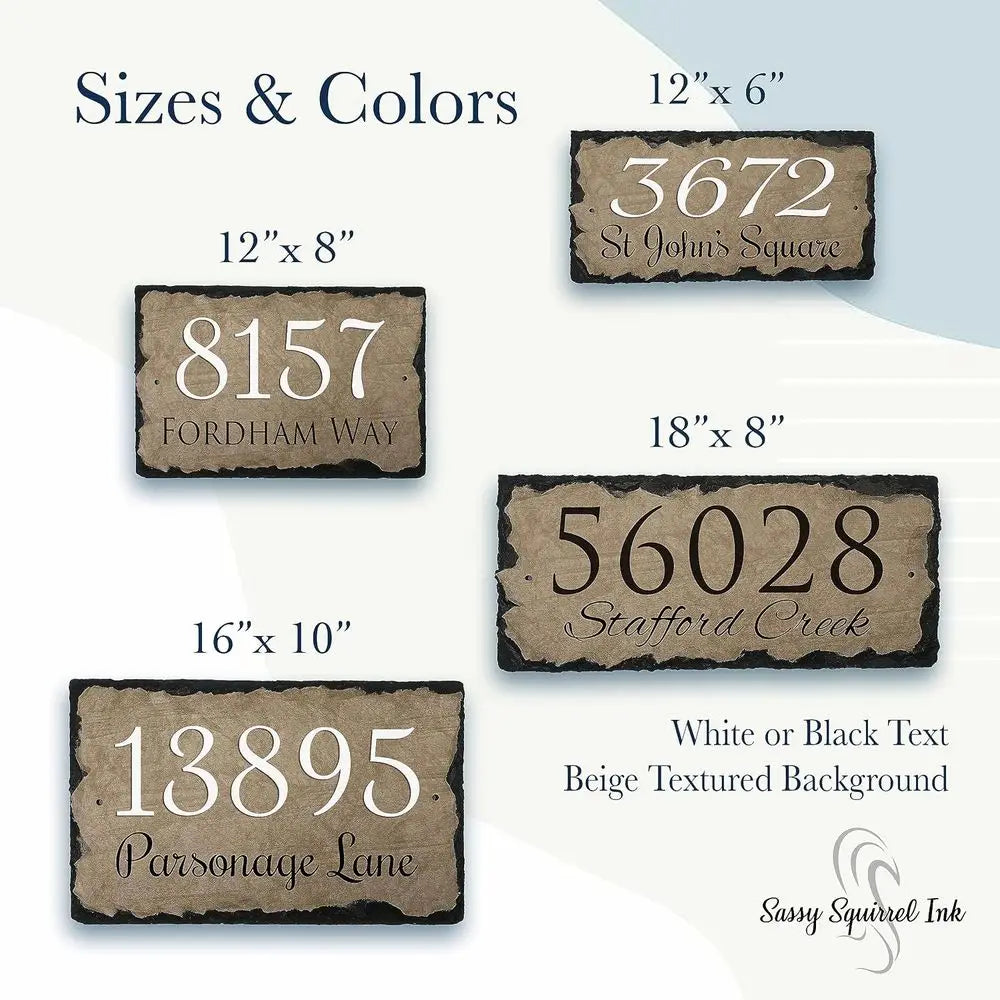 Customized Stone Address Plaque Outdoor House Number Sign Home Wall