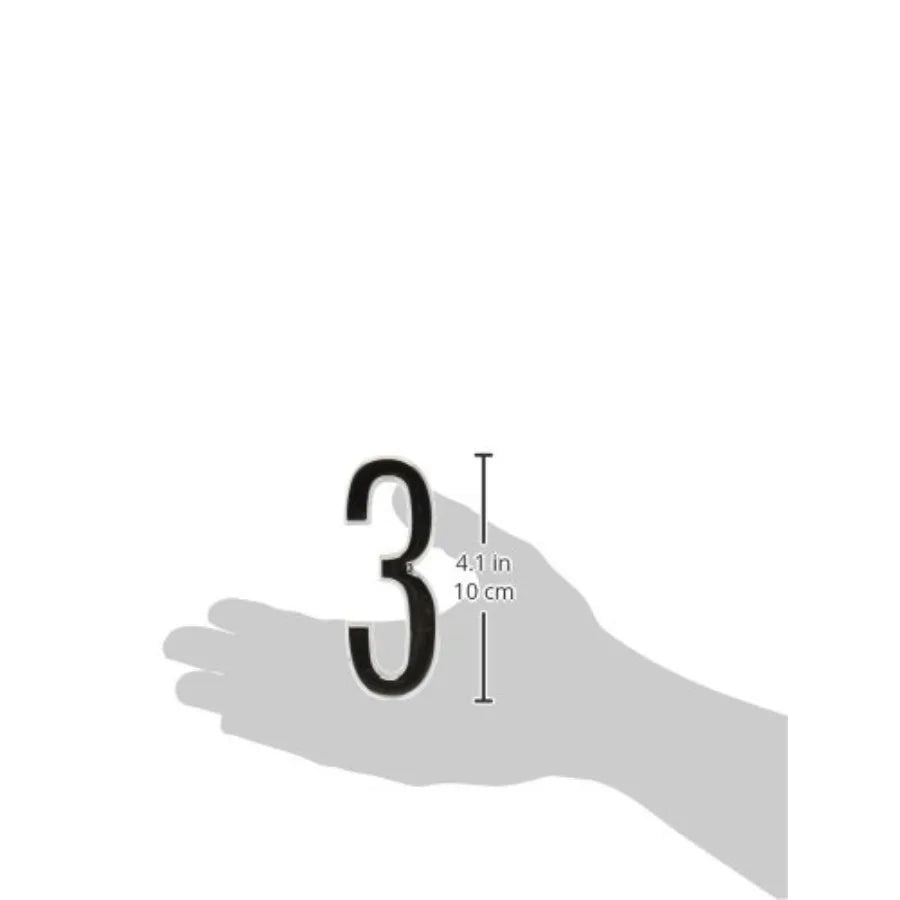 House Number 3 Zinc Self Adhesive Address Sign Front Door