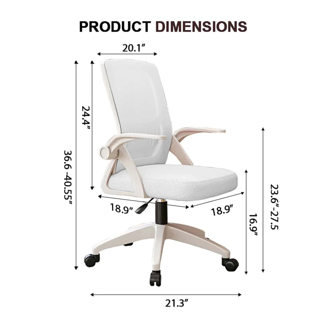 Office Chair Ergonomic Mesh Swivel Chair With Flip Up Arms