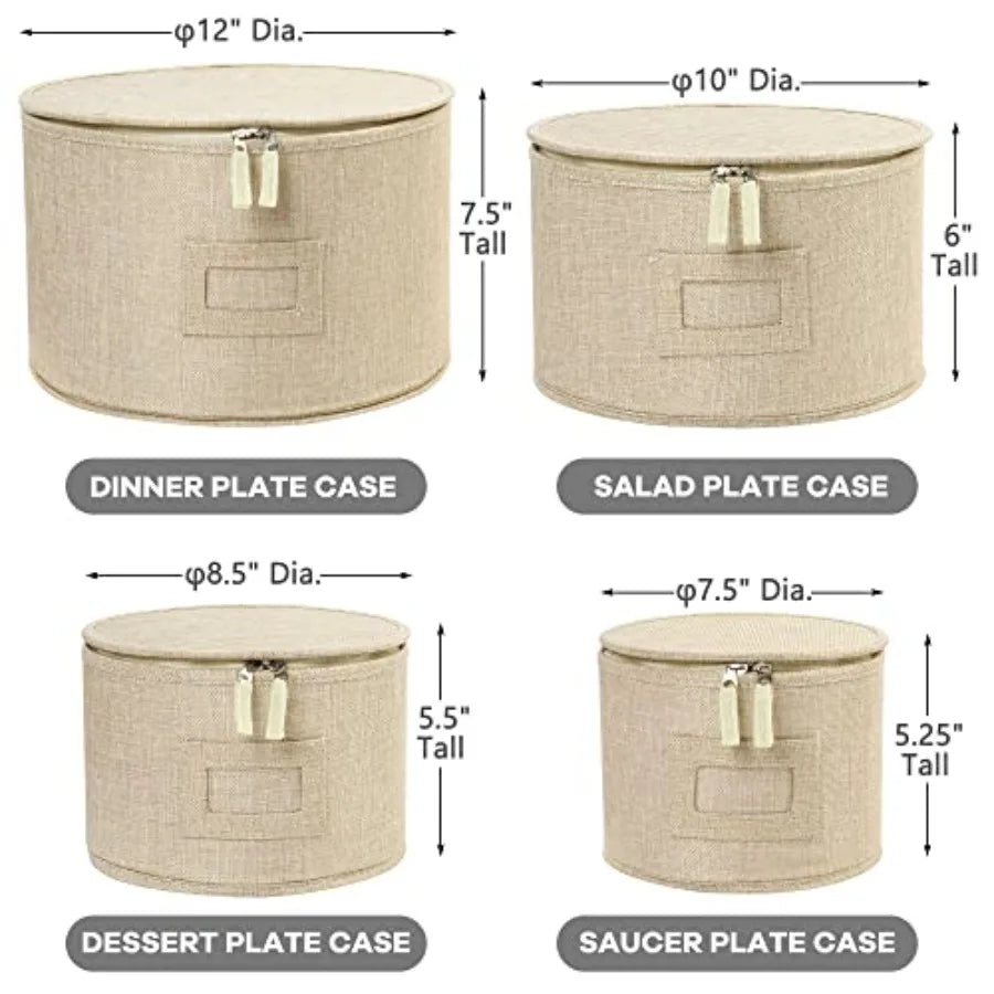 Stackable Dish Storage Box Set Four Pieces for Moving