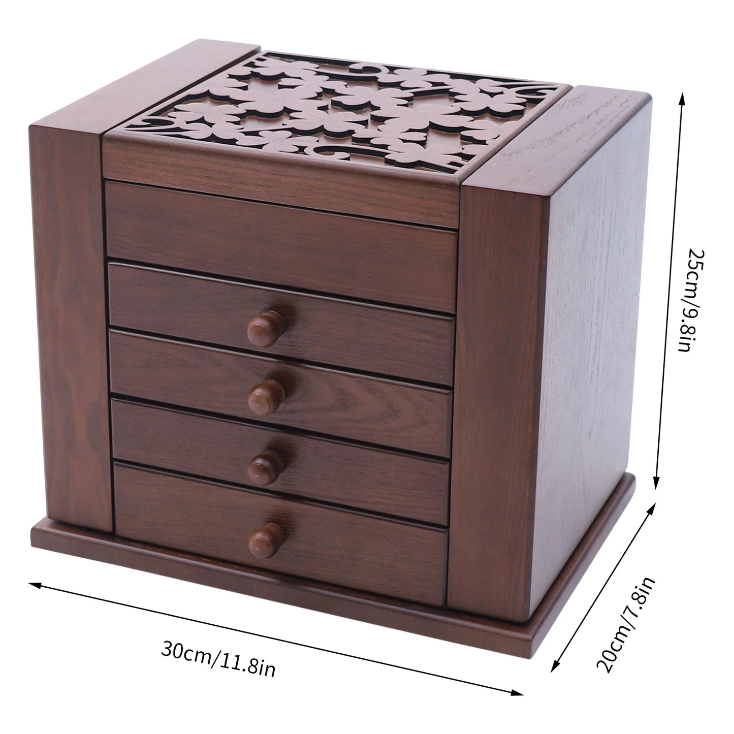 Bymaocar Jewelry Organizer Box With Mirror And Multi Drawers Storage