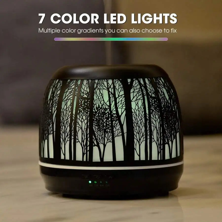 XMSJ Ultrasonic Essential Oil Diffuser Aluminum Alloy Seven Color Light