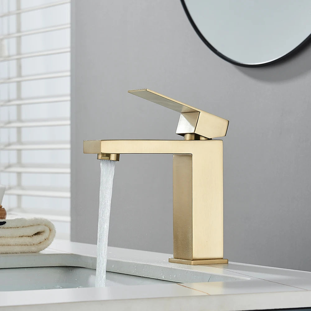 Onyzpily Stainless Steel Deck Mounted Bathroom Basin Faucet