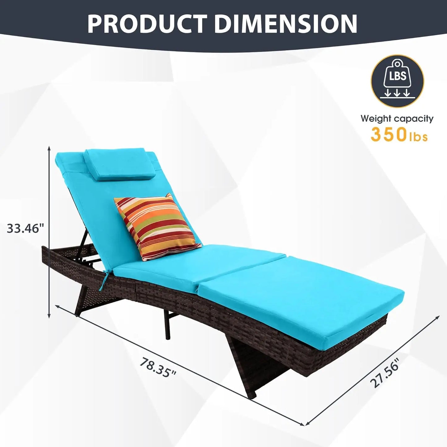 Guohe Outdoor Wicker Adjustable Chaise Lounge Chairs Set 2