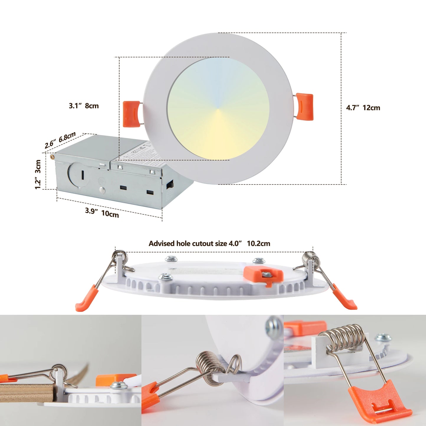 ARLGSITE Shell Less Led Ceiling Lights Recessed Dimmable Downlights Kit
