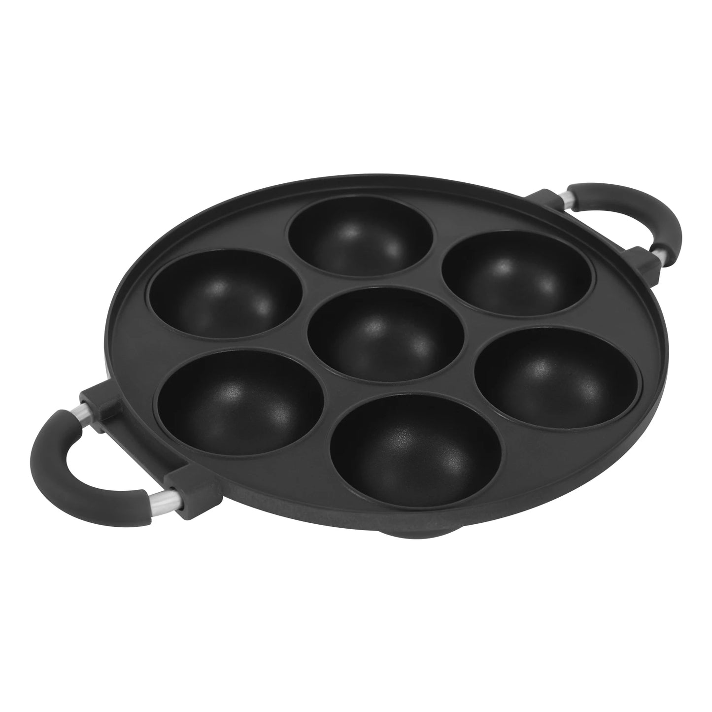 Bymaocar 7-Hole Cake Pan With Handle Nonstick Takoyaki Maker