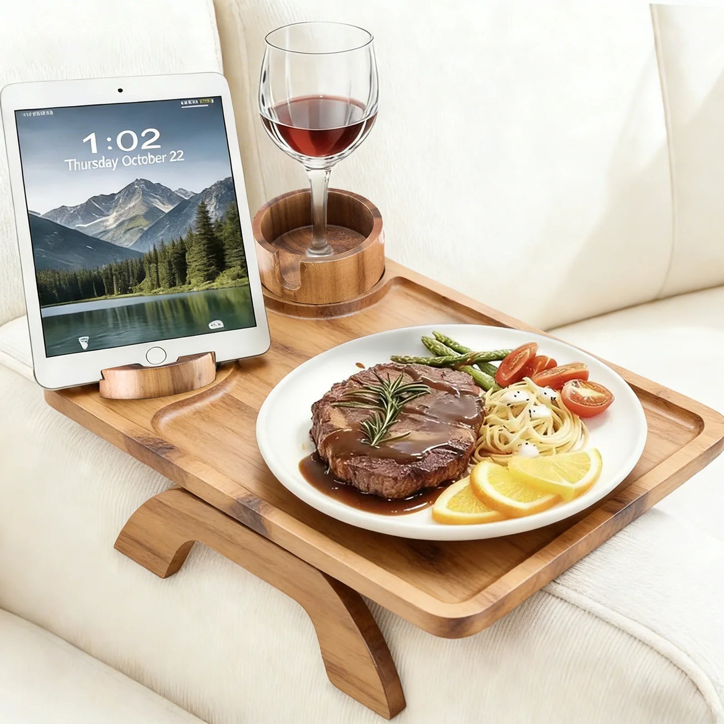 JHK Foldable 3in1 Armrest Tray With 360 Degree Phone Holder