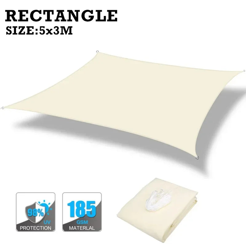 160GSM Waterproof Sun Shade Sail For Outdoor Patio Garden
