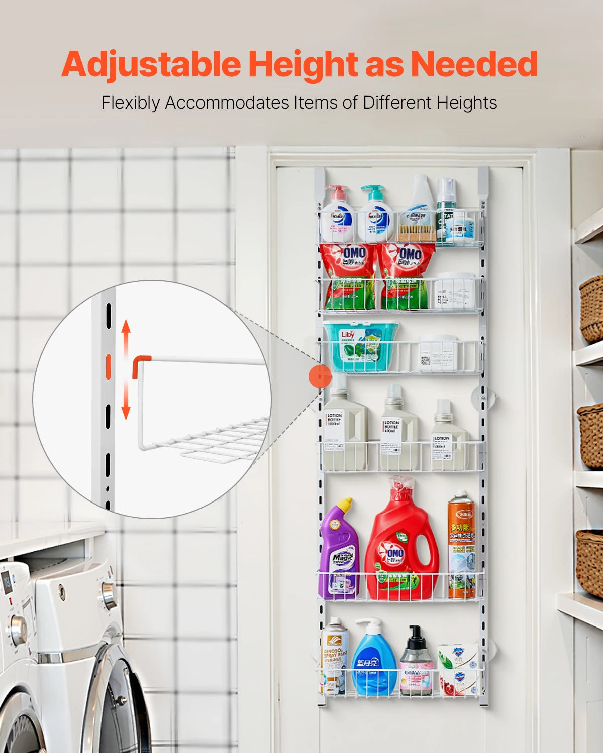 SucceBuy Over the Door Pantry Organizer Six To Ten Tier