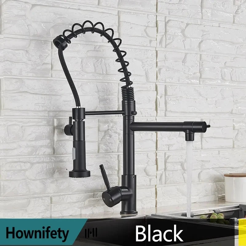 Hownifety Spring Kitchen Faucet with Pull Down Spout