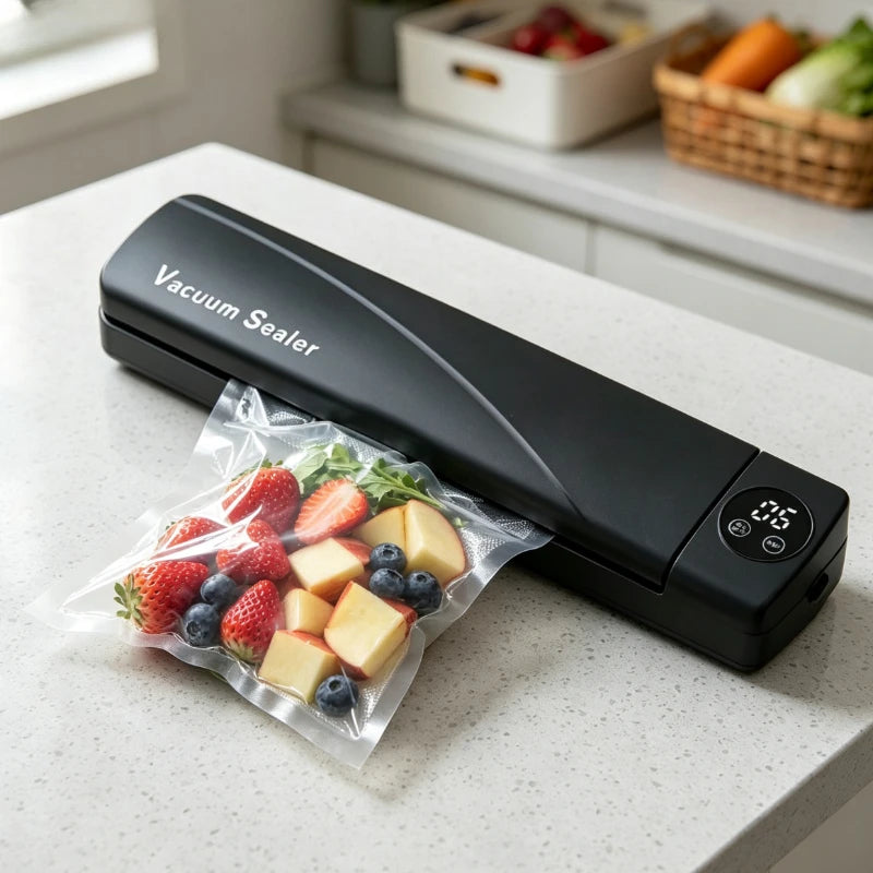 Automatic Vacuum Sealer With Digital Display For Dry And Wet Foods