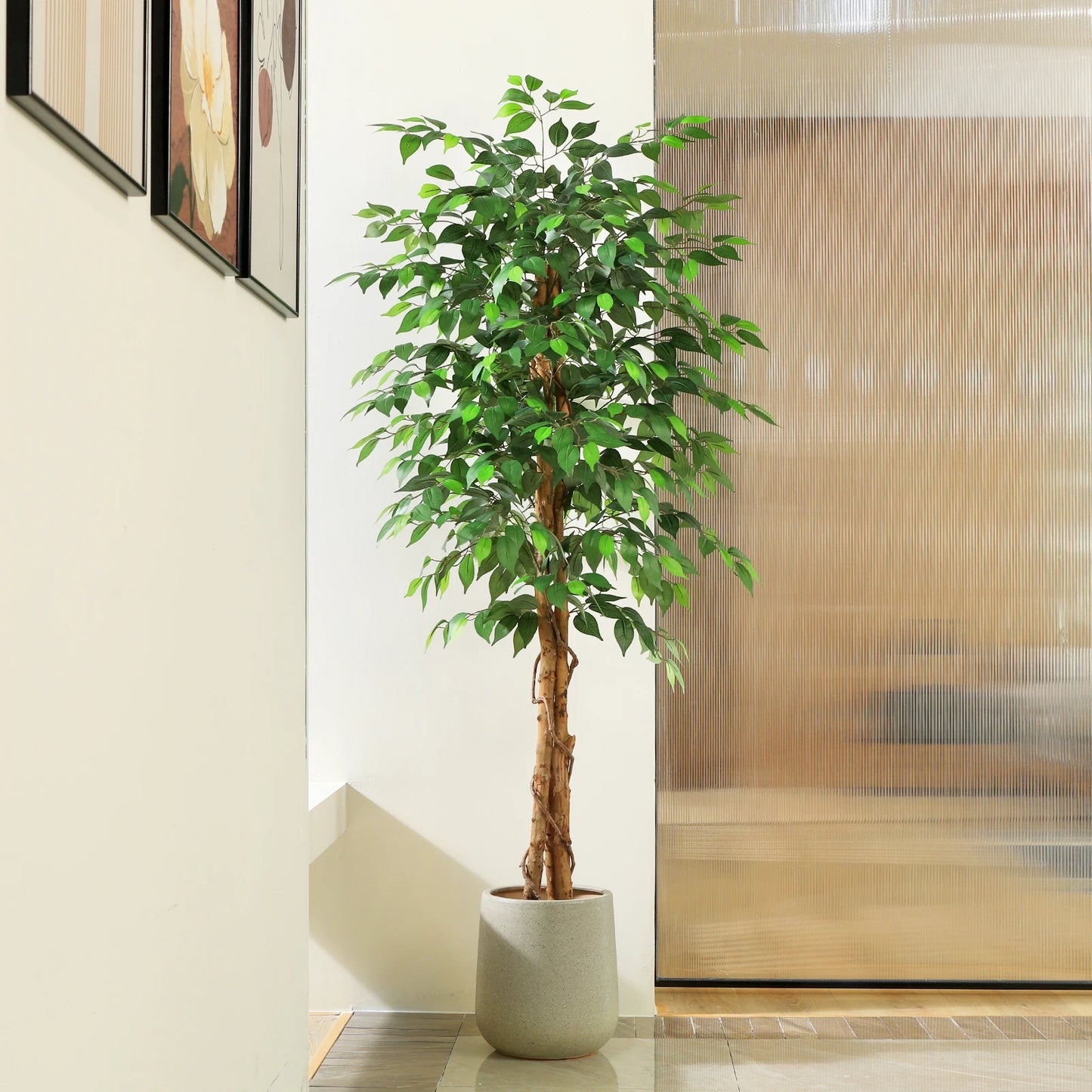 KAZEILA Artificial Ficus Tree With Natural Curved Trunk