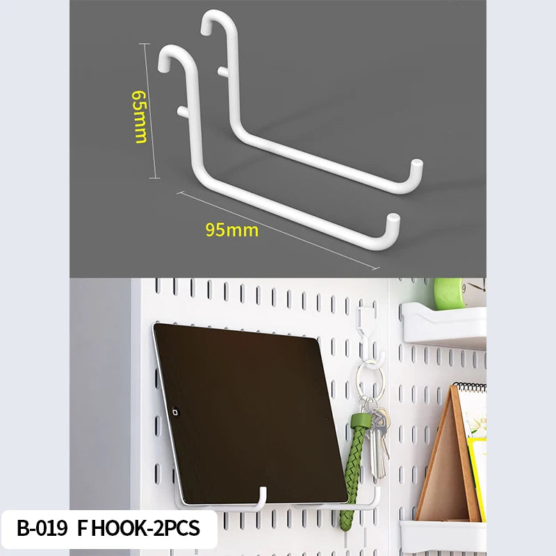 Wall Mounted Pegboard Organizer With Shelves For Desk Accessories