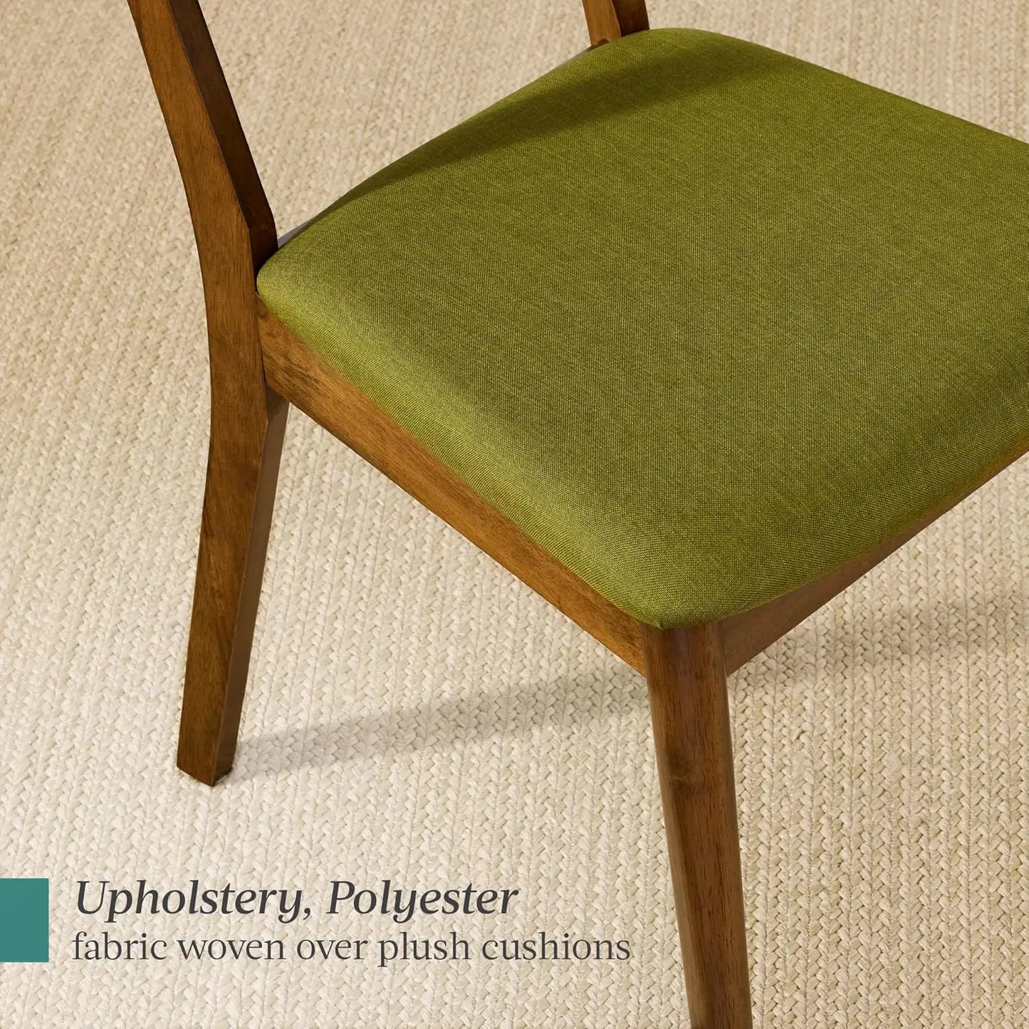 Mid Century Dining Chairs Set of 2 Upholstered Wood