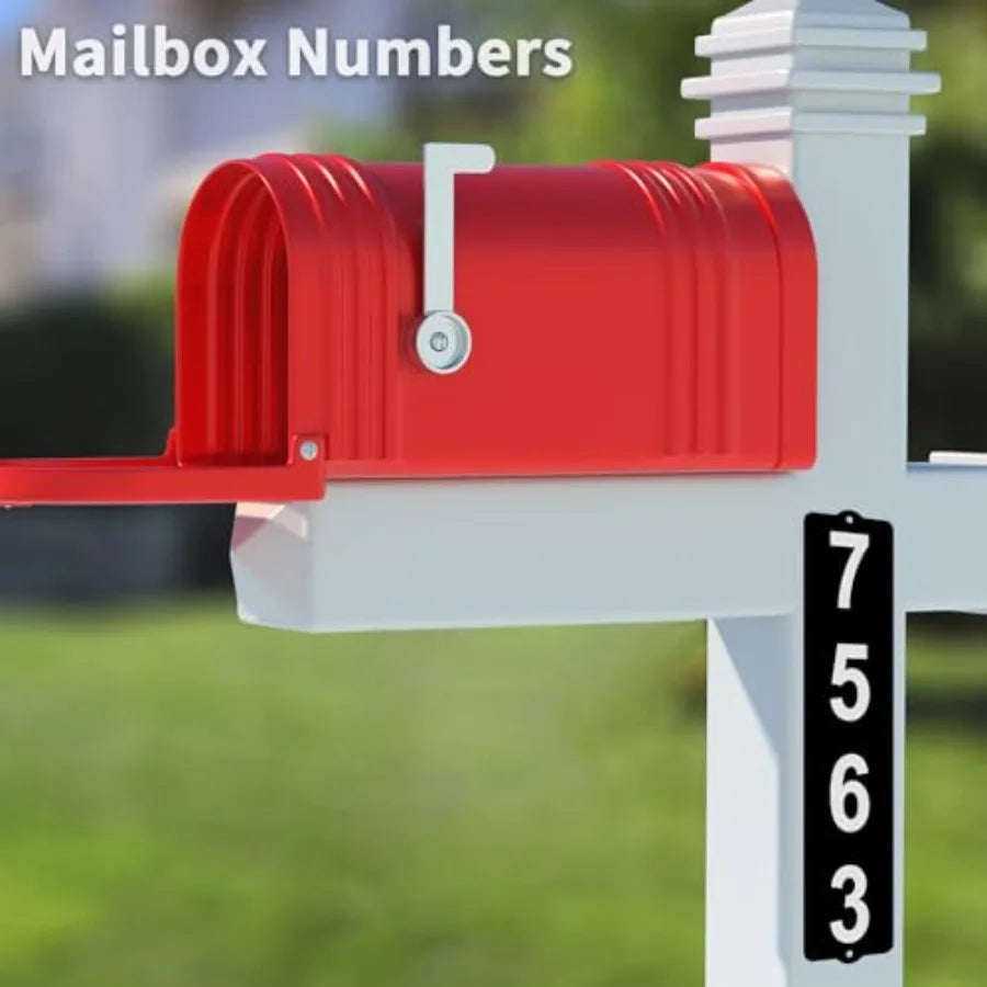 Wooden Address Plaque With Mailbox Numbers Waterproof Horizontal Mount