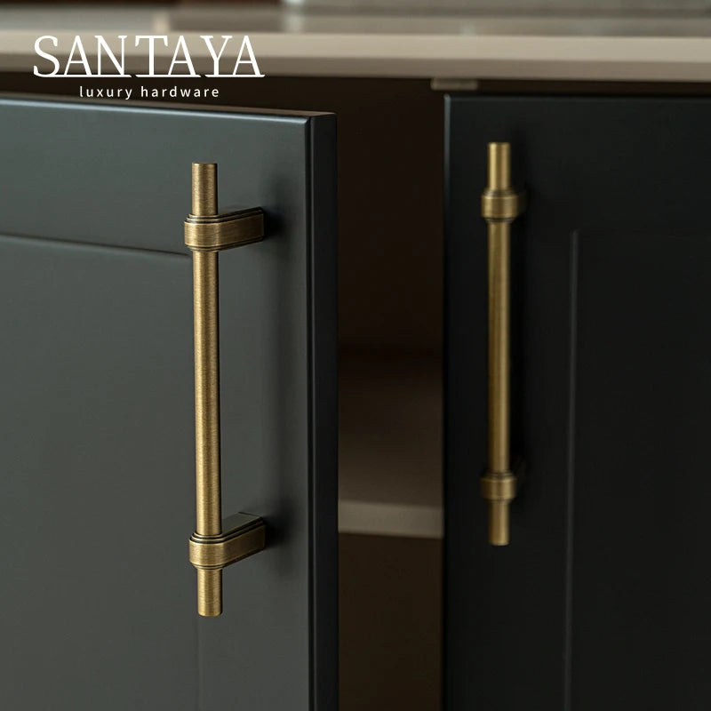 Santaya Solid Brass Cabinet Handles for Kitchen and Furniture