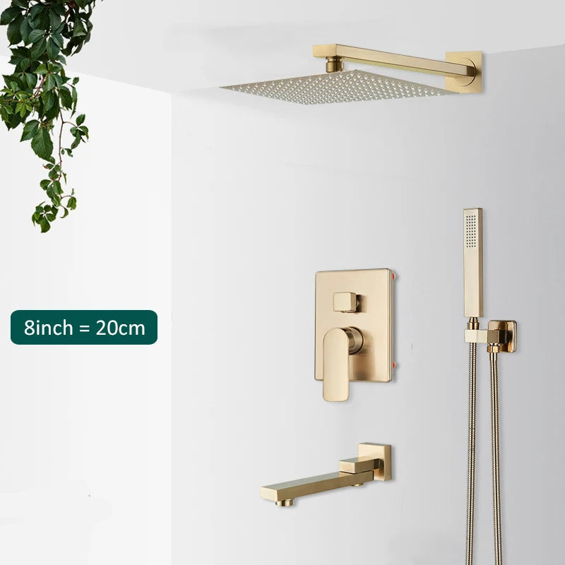 Quyanre Bathroom Wall Mounted Rainfall Shower System