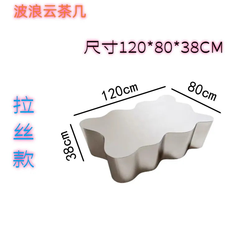 MDNG Modern Stainless Steel Coffee Table for Living Room Sealed Storage