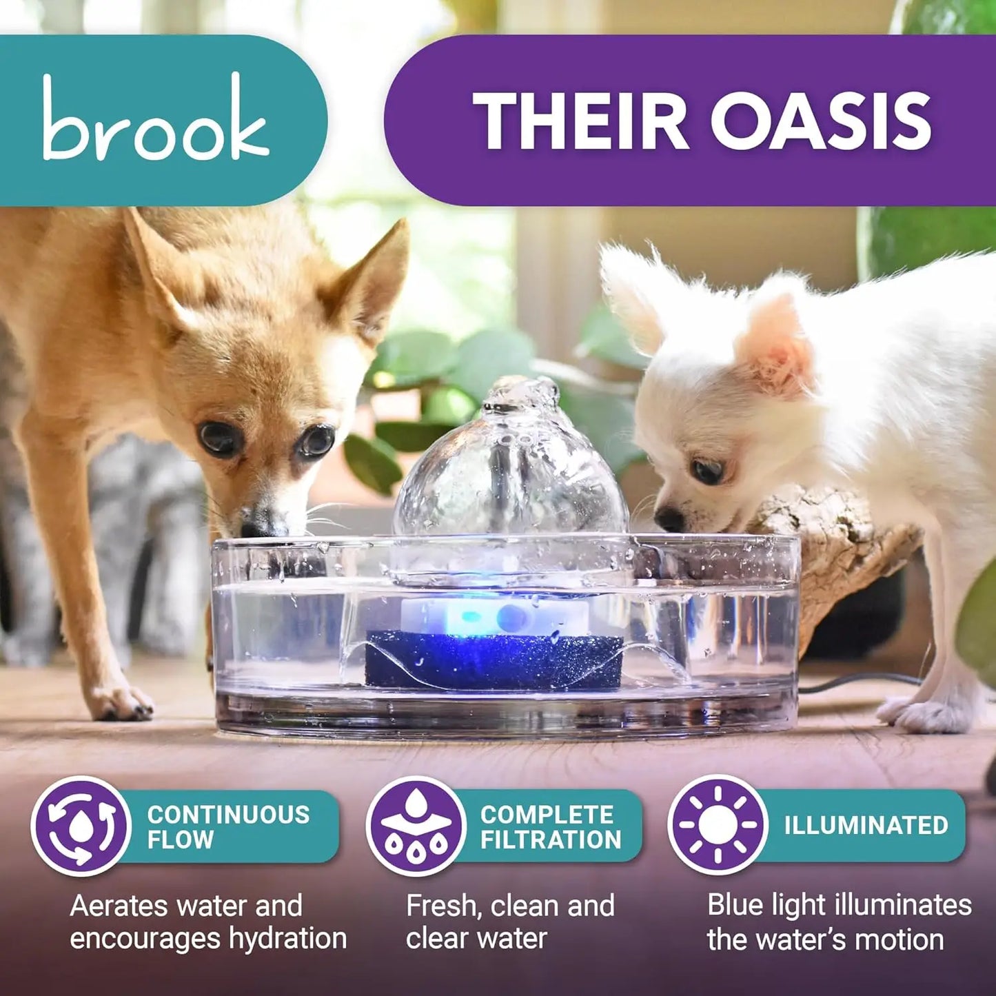 Glass Cat Water Fountain 90oz Automatic Pet Water Dispenser