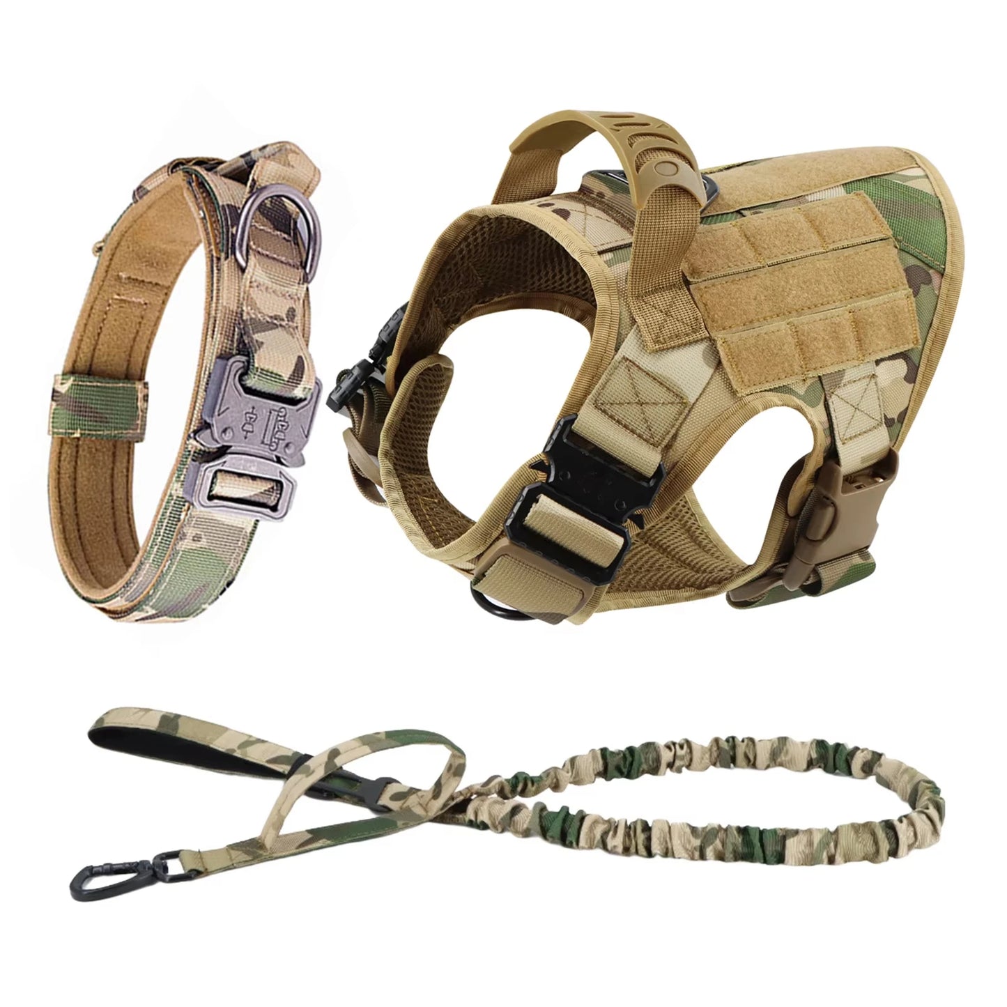 Adjustable Tactical Dog Harness And Leash Set For Medium To Large Dogs