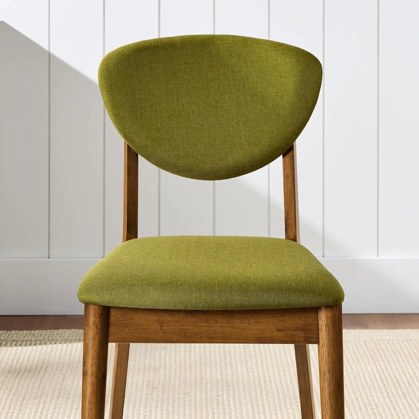 Mid Century Dining Chairs Set of 2 Upholstered Wood