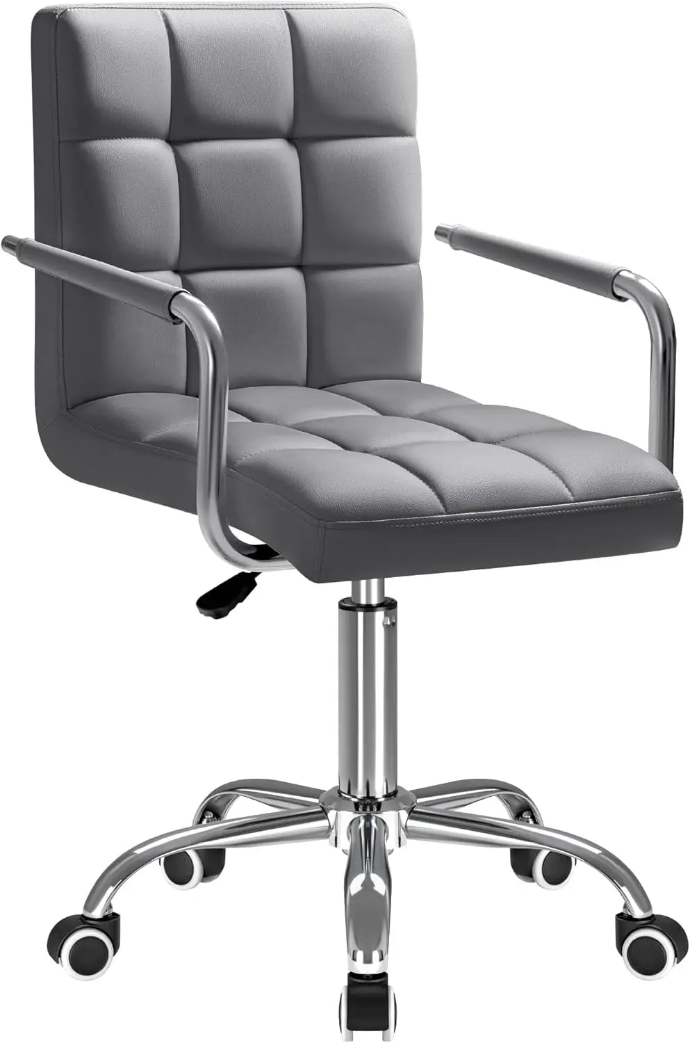 Furmax Mid Back Office Task Chair PU Leather Ribbed Ergonomic