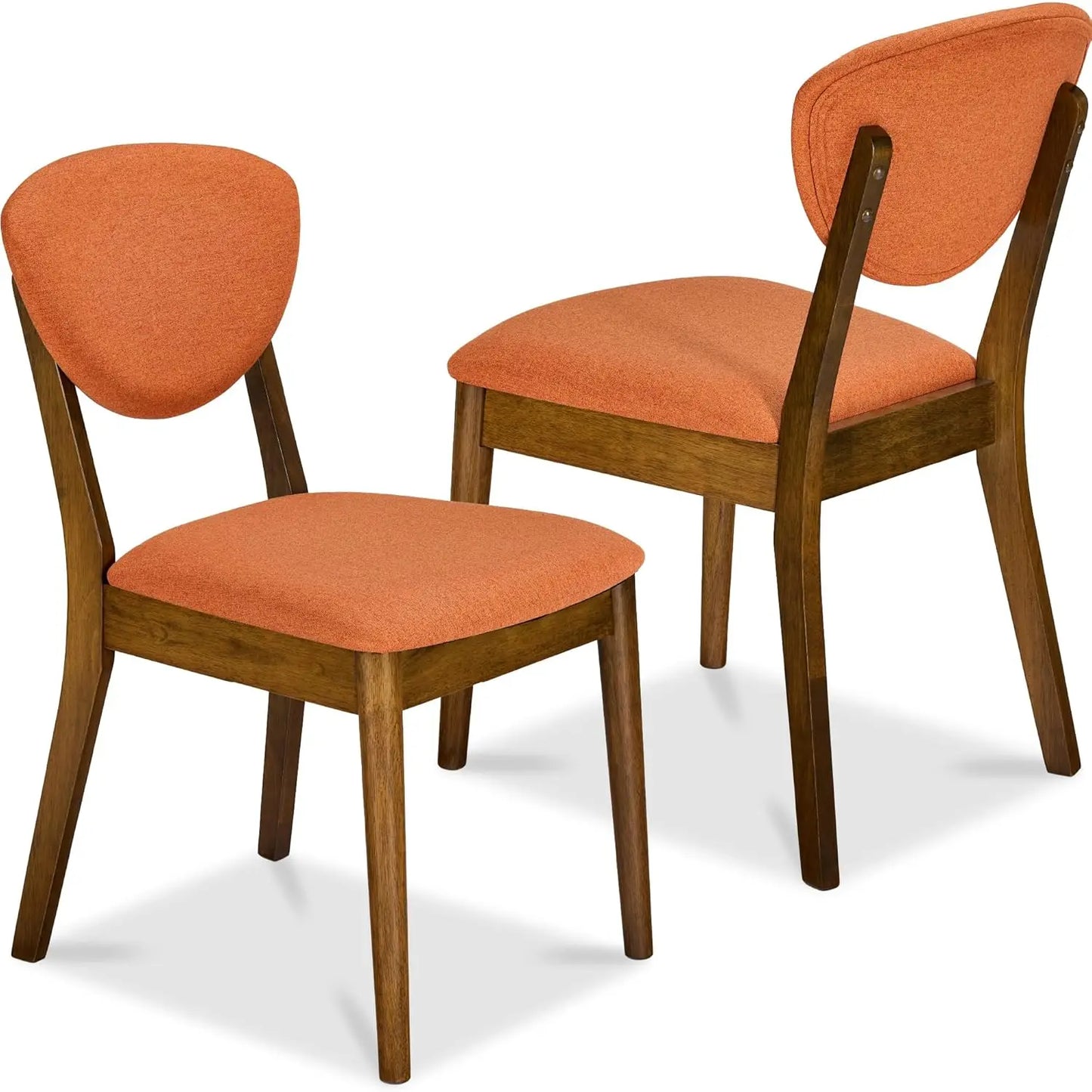 Mid Century Dining Chairs Set of 2 Upholstered Wood
