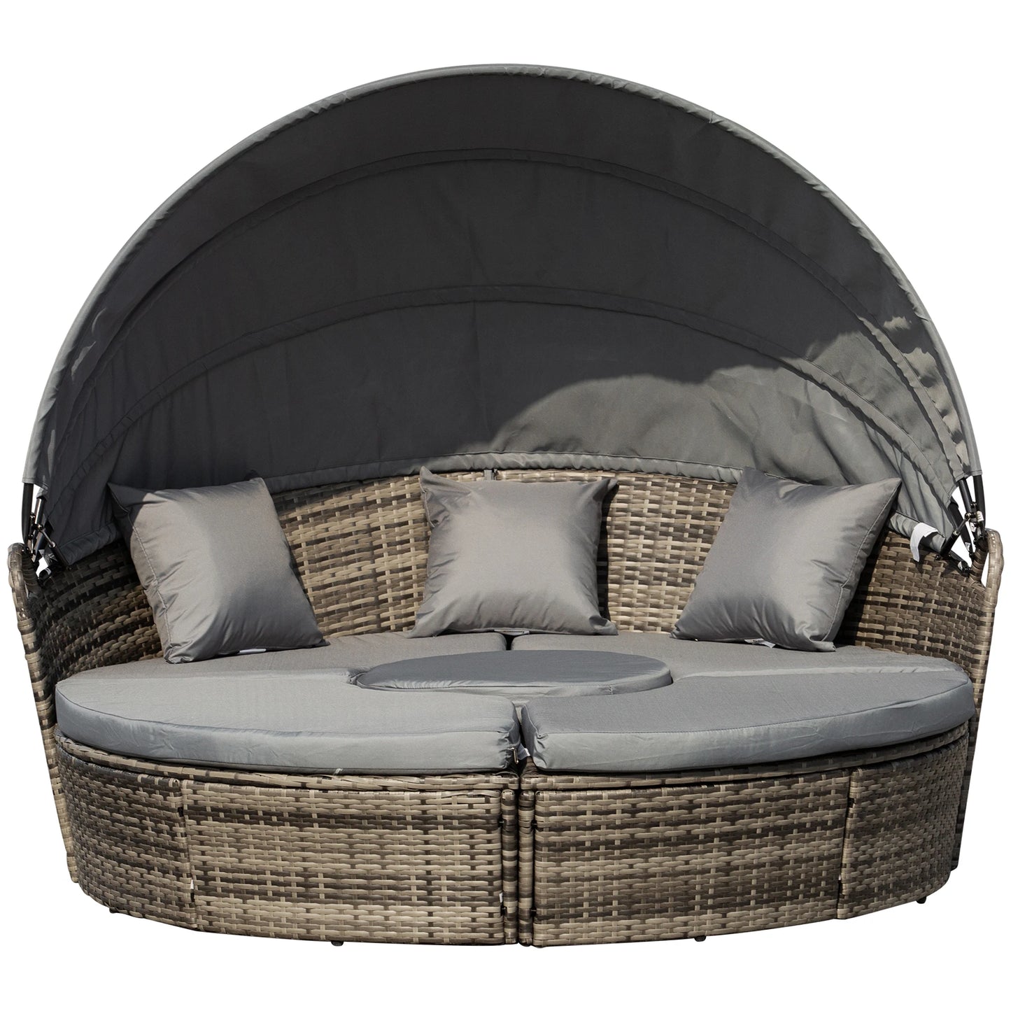 Outsunny Outdoor Convertible Daybed 4 Piece Furniture Set
