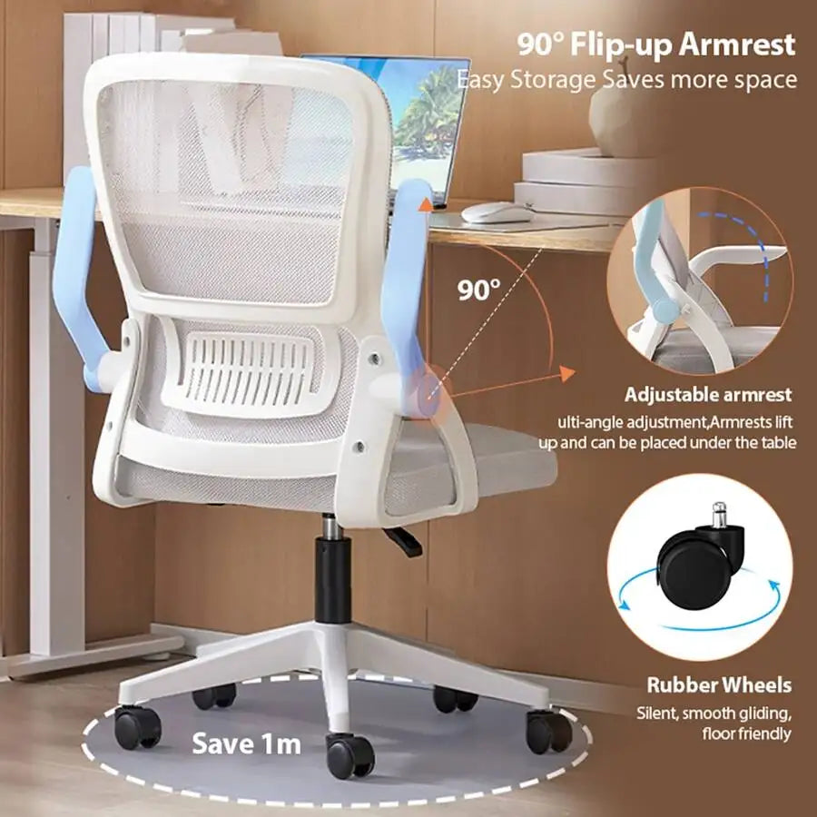 Office Chair Ergonomic Mesh Swivel Chair With Flip Up Arms