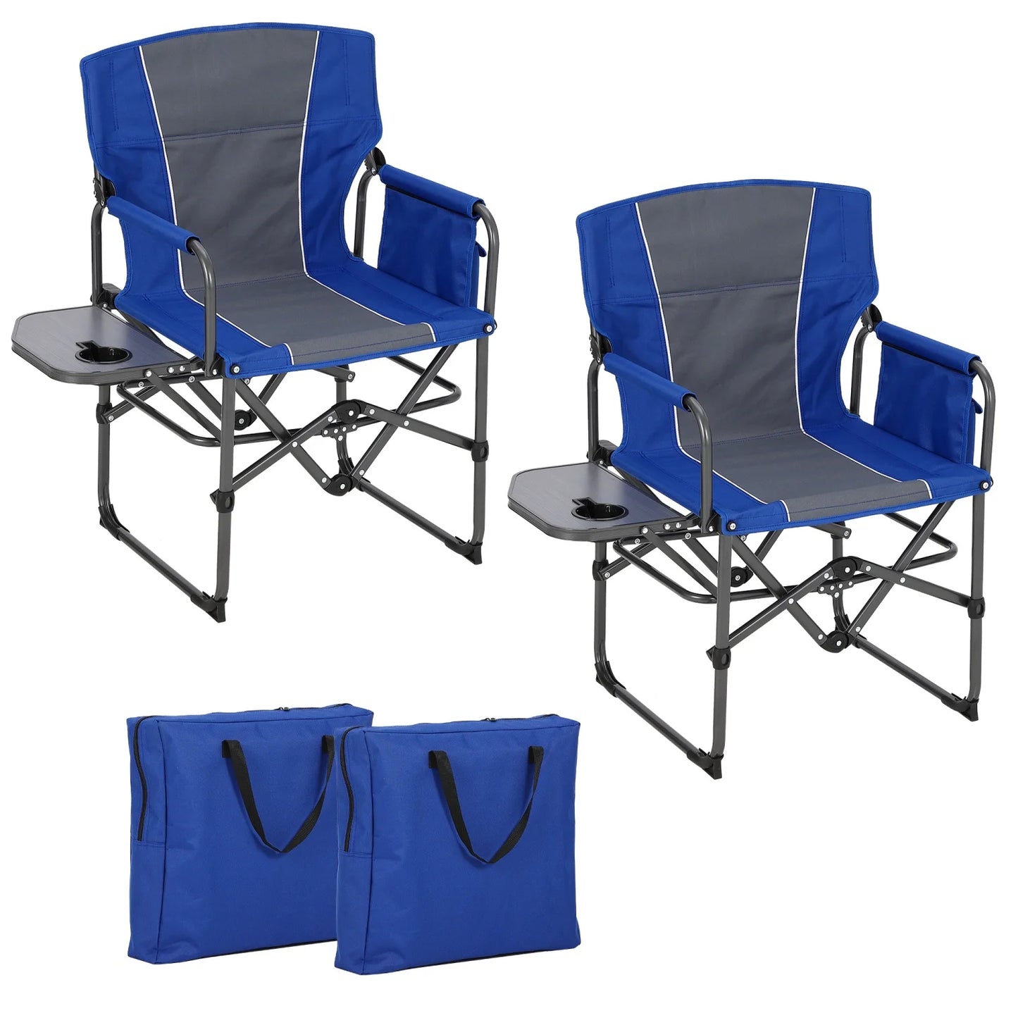 HiMISS Folding Directors Chair For Adults With Cup Holder