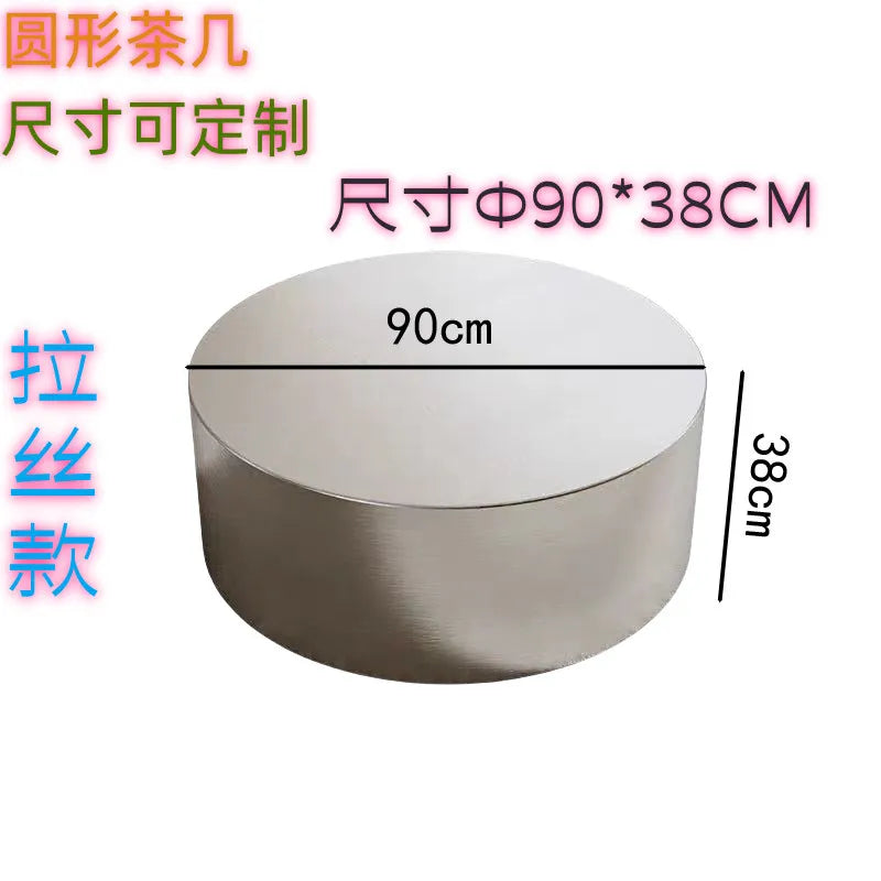 MDNG Modern Stainless Steel Coffee Table for Living Room Sealed Storage