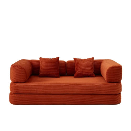 Floor Sofa Bed With Convertible Carpet Pillows And Enhanced Frame Stability