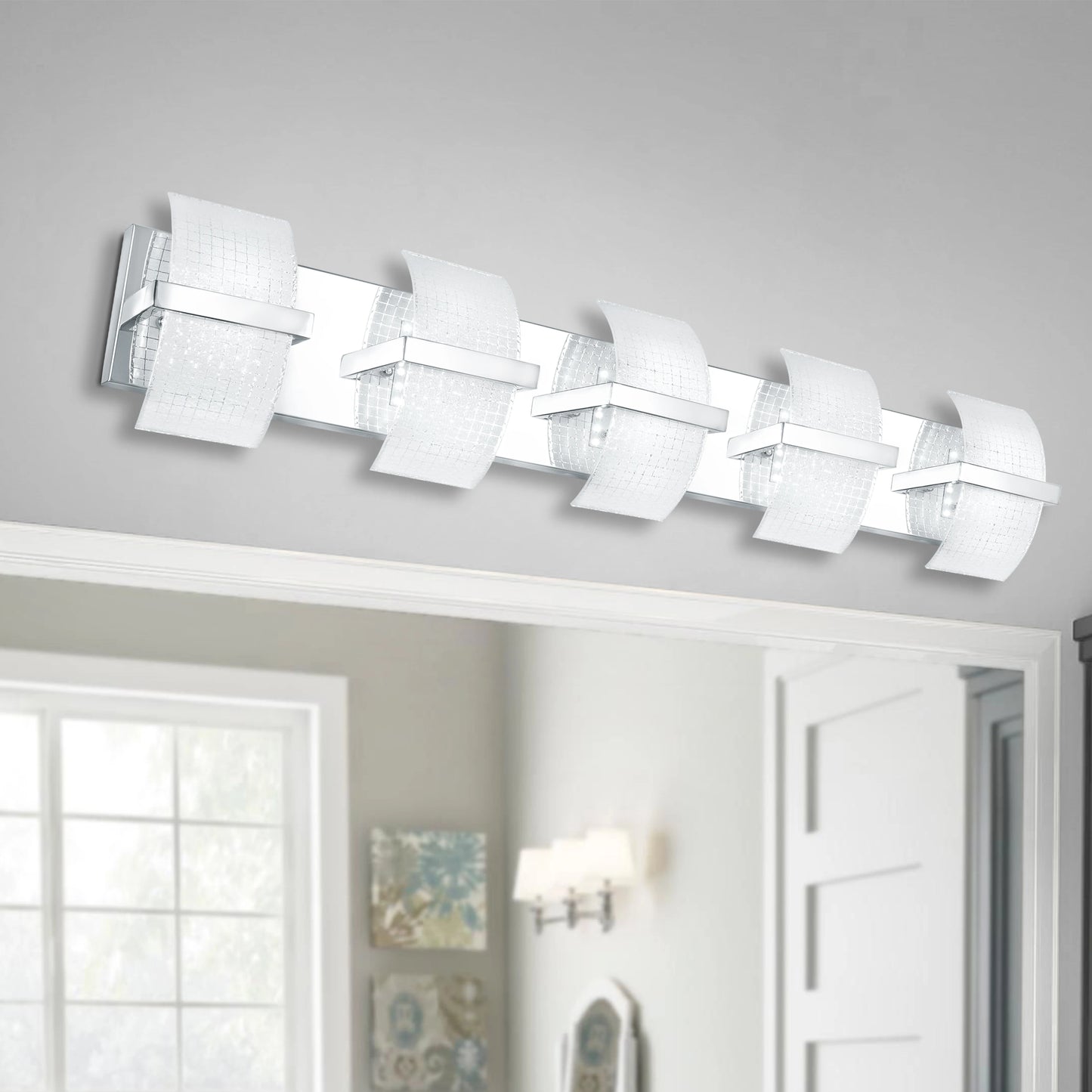 Modern Bathroom LED Wall Light Fixtures Over Mirror