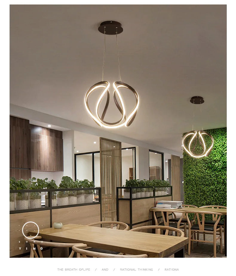 VETRULUS Modern Pendant Light LED Chandelier For Living Room