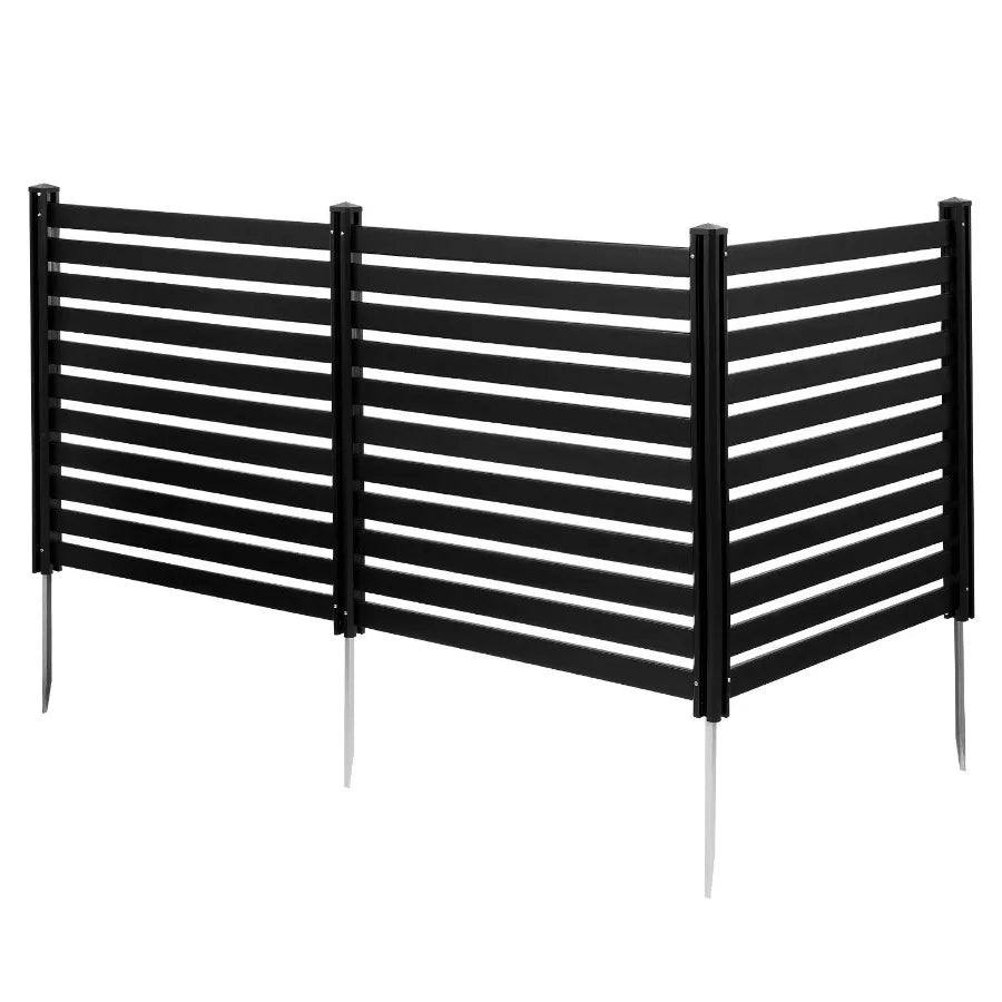 Outdoor Privacy Screen 3 Panel Fence With Stakes