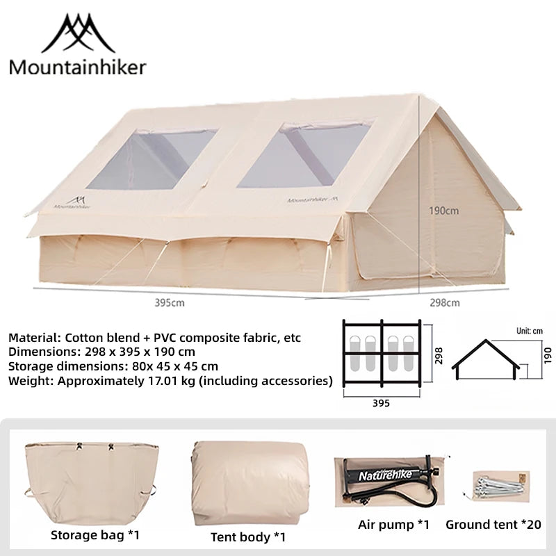 MOUNTAINHIKER Inflatable Camping Tent With Storage Bags And Air Pump