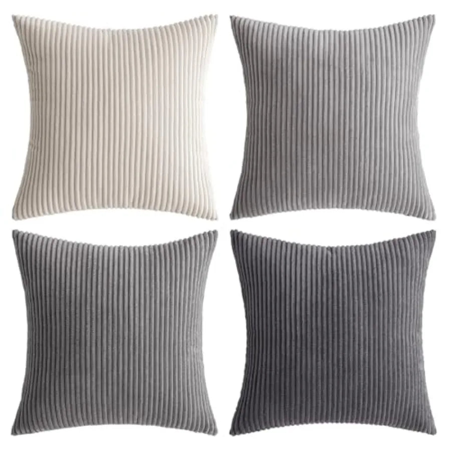 Modern Corduroy Farmhouse Throw Pillow Covers For Couch Decor