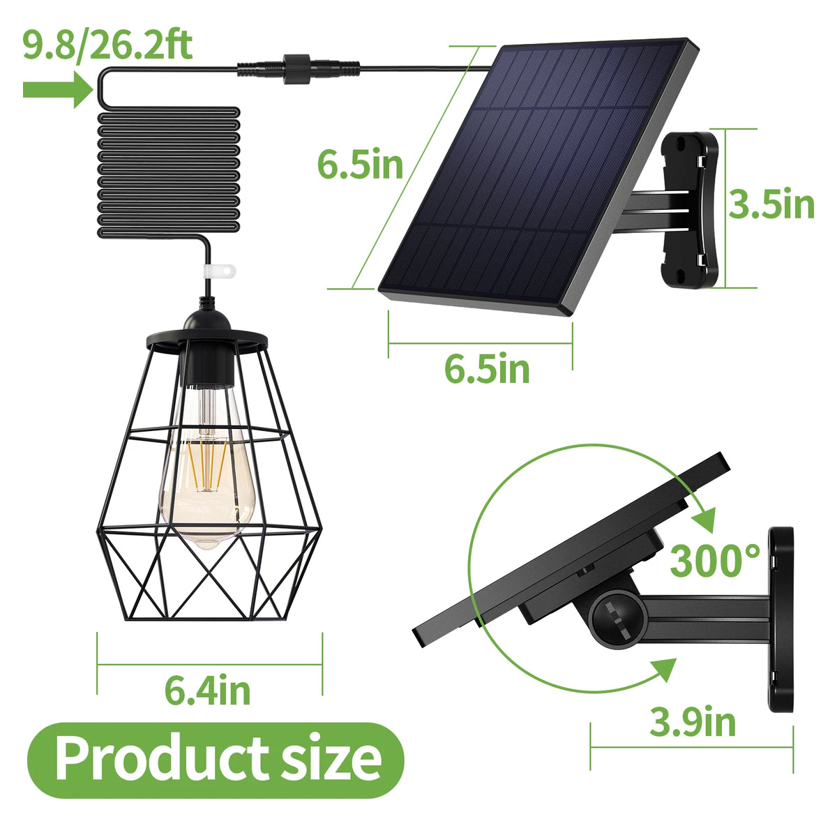 Intelamp Waterproof Solar Pendant Lights For Indoor Outdoor Use