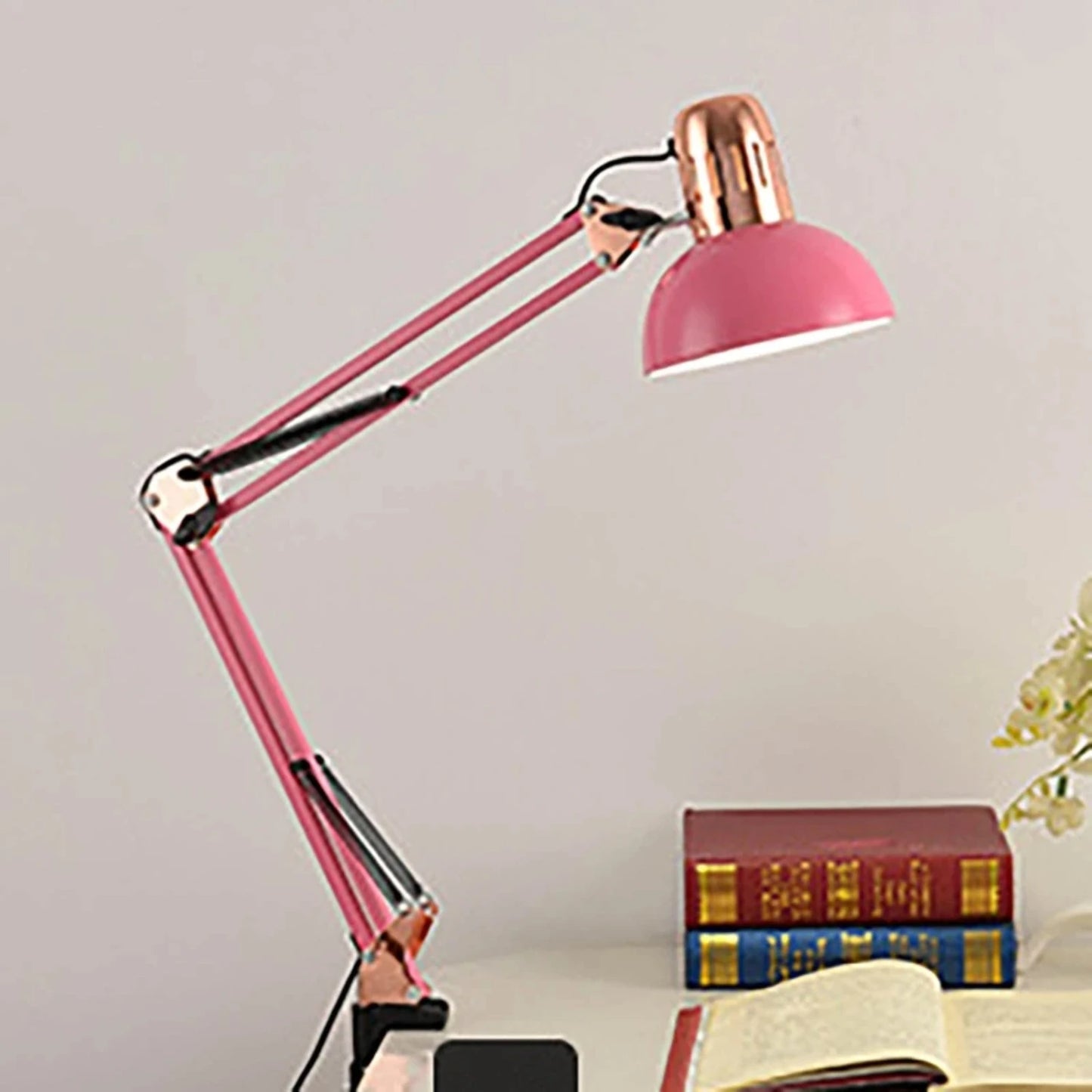 Vintage Folding Solar Desk Lamp With Clamp And Long Arm