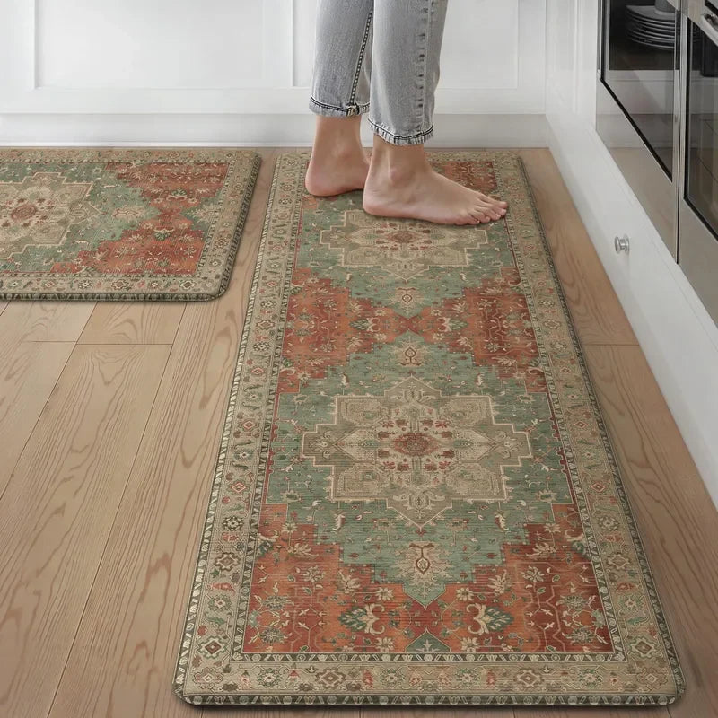 Wasable Anti Fatigue Kitchen Mats 2 Piece Striped Floor Cushioning