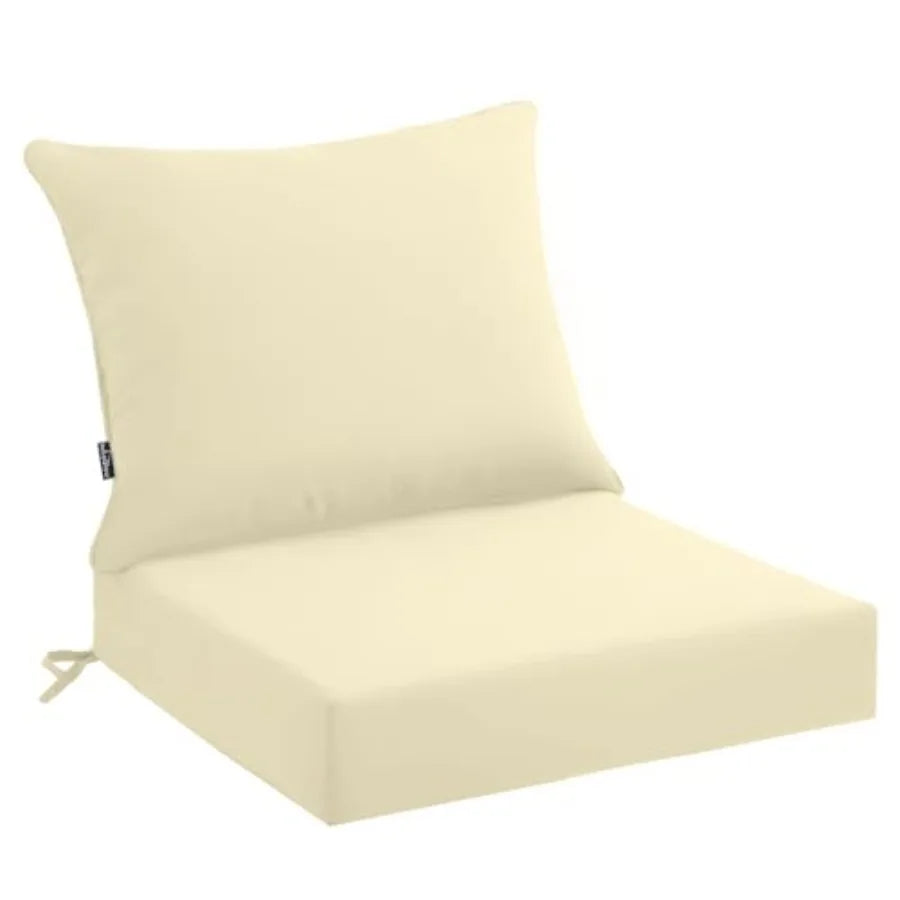 Outdoor Patio Seat Cushions Waterproof Fade Resistant With Removable Cover