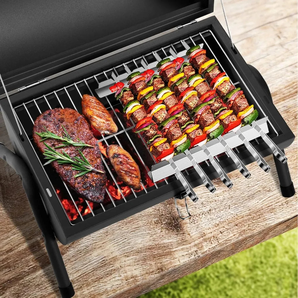 NBVCX Portable Charcoal Tabletop Grill Smoker for Outdoor Camping