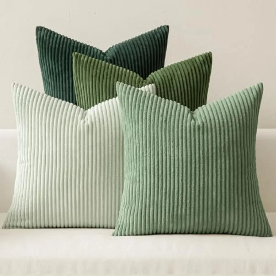 Modern Corduroy Farmhouse Throw Pillow Covers For Couch Decor