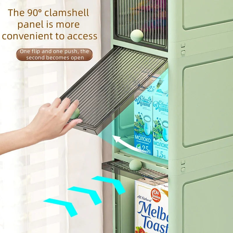 Rotating Flip Lid Narrow Storage Cabinet For Kitchen Bathroom