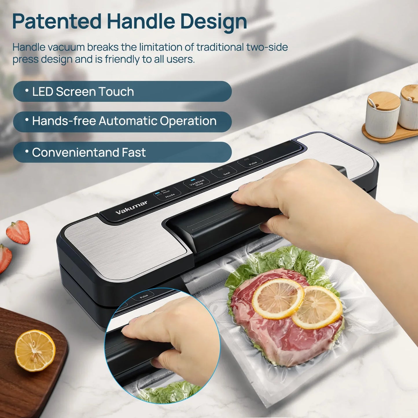 Vakumar VH1506 Vacuum Sealer Machine Sous Vide Stand Table 80KPa