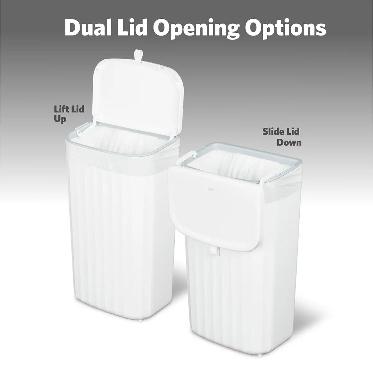 Under Counter Waste Bin Dual Lid Space Saving Trash Can