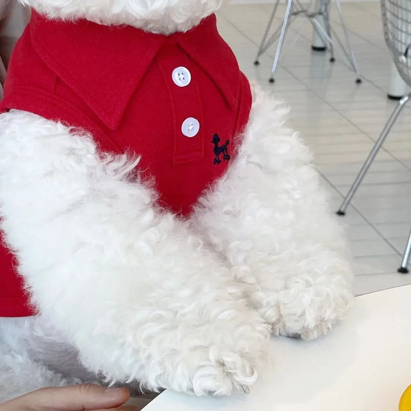 Summer Polo Dog Shirt Bichon Frise Chihuahua Stripe Vest