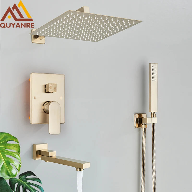 Quyanre Bathroom Wall Mounted Rainfall Shower System